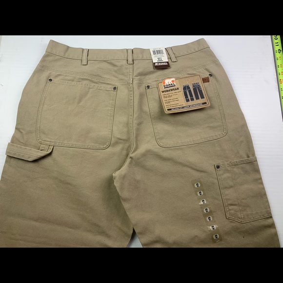 SOREL Workwear Relaxed Fit Men Reinforced Carpenter Triple Needle Jeans Sz 38x30 - Picture 7 of 9